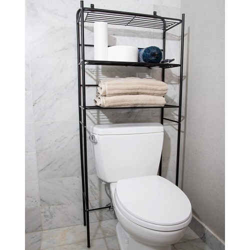 Mind Reader 3-Tier Toilet Shelf, Black