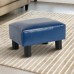 GRUNEN WOLKEN Footrest Small Ottoman Stool PU Faux Leather Modern Rectangle Seat Chair Footstool, Royal Blue