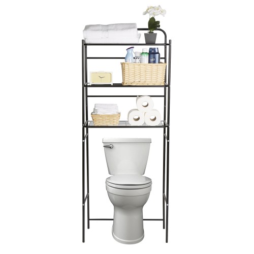 Mind Reader 3 Tier Toilet Rack, Black