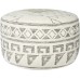 Creative Co-Op Cream, Grey & Green Round Wool Blend Kilim Pouf Seating, 28”, Grey