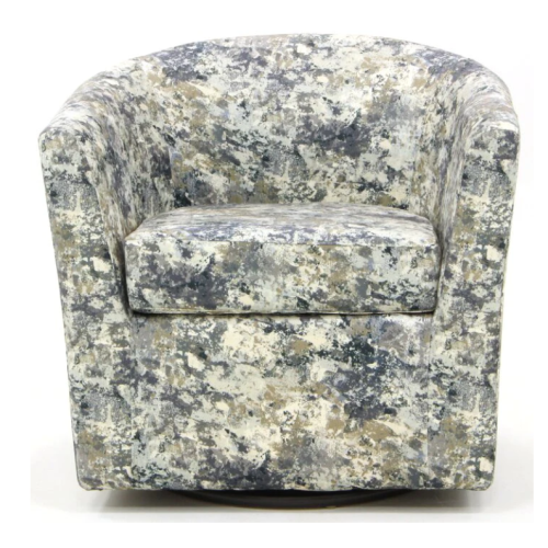 Andover Mills Cayetana Polyester Upholstered Swivel Barrel Chair 