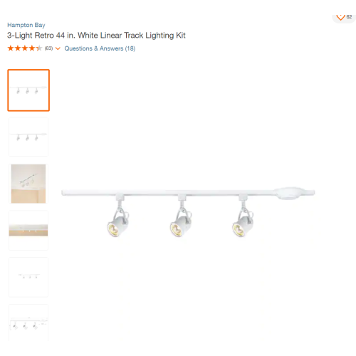 3-Light Retro 44 in. White Linear Track Lighting Kit