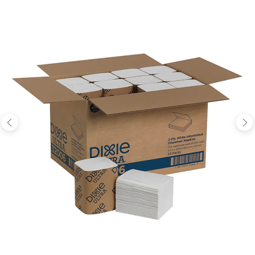 Dixie Ultra® Interfold 2-Ply Napkin Dispenser Refill by GP PRO, White, 250 Napkins Per Pack, 24 Packs Per Carton (32006)