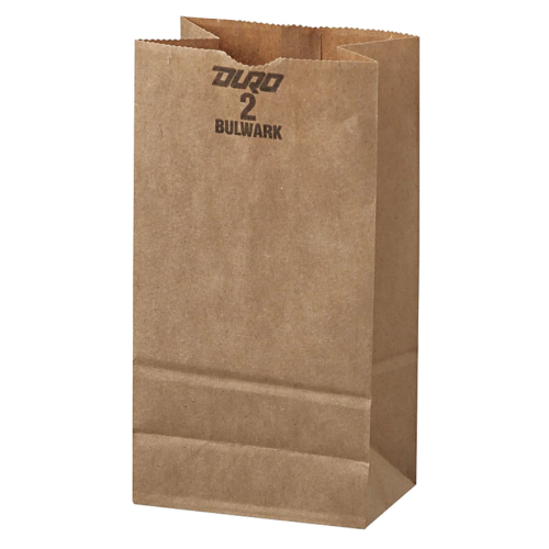 General #2 Paper Grocery, 52lb Kraft, Extra-Heavy-Duty 4 5/16x2 7/16 X7 7/8, 500 Bags