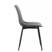 Monte Contemporary Dining Chair In Gray Faux Leather With Black Powder Coated Metal Legs