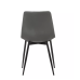 Monte Contemporary Dining Chair In Gray Faux Leather With Black Powder Coated Metal Legs