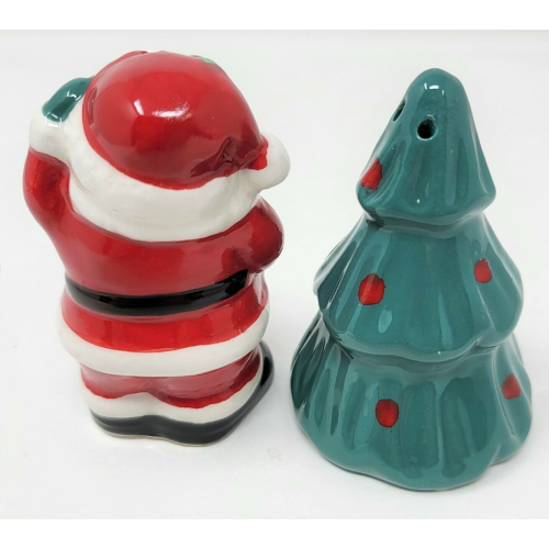 Salt & Pepper Shaker. Santa & Christmas Tree. 