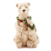 White Resin Bear Family with Wreath Scarves