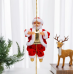 Climbing Beads Santa Claus Musical Electric Doll, Climbing Rope Christmas Gifts, Christmas Ornaments, Battery Not Includedattery 