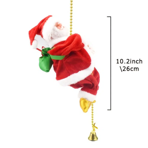 Climbing Beads Santa Claus Musical Electric Doll, Climbing Rope Christmas Gifts, Christmas Ornaments, Battery Not Includedattery 