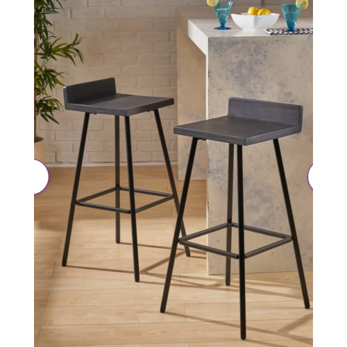 Louison 30" Bar Stool (Set of 2) (Dark Brown) 