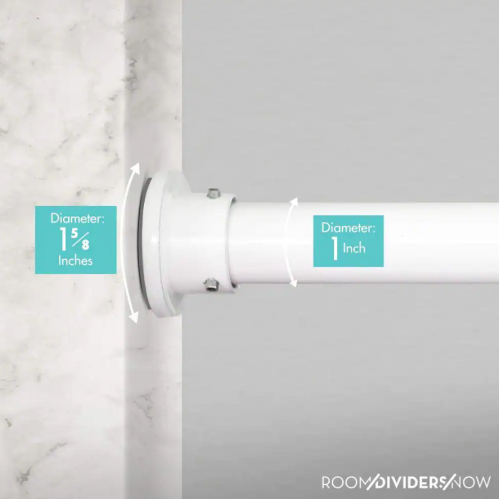 80 in. - 120 in. Premium Tension Curtain Rod in White