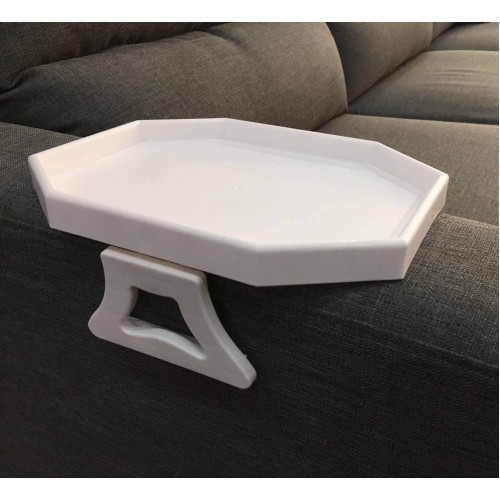 Sofa Arm Clip Table, Armrest Tray Table, Drinks/Remote Control/Snacks Holder (White) …