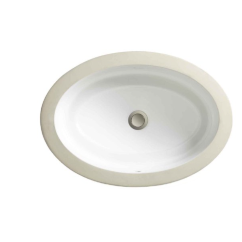 Porcher 12010-00.001 Marquee Grande Oval Undercounter Lavatory with Overflow, White