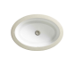 Porcher 12010-00.001 Marquee Grande Oval Undercounter Lavatory with Overflow, White