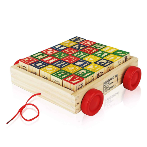 wooden block wagon for 1 year olds