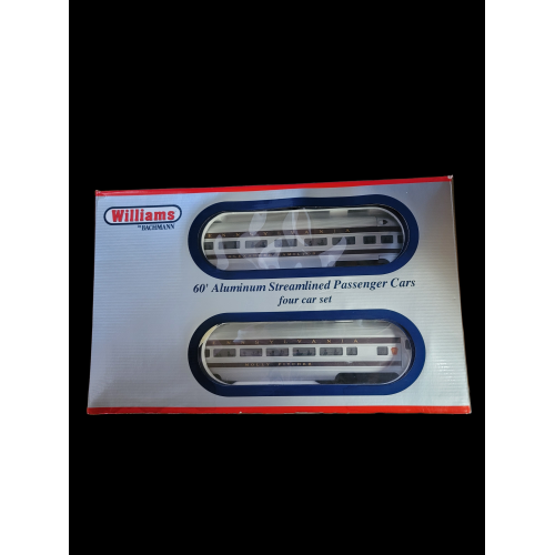Williams by Bachmann Trains - 60" Aluminum Pennsylvania Rail Car   4-car-SET