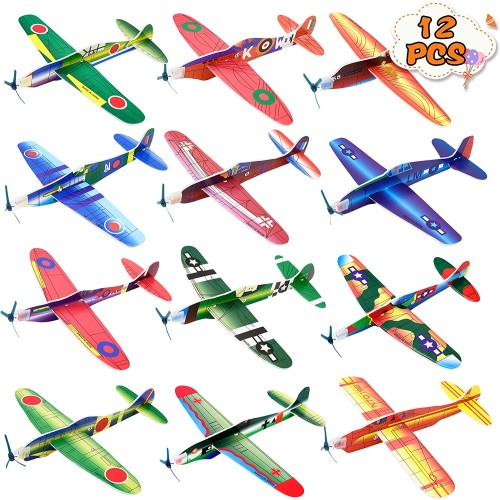 Kissdream 24 Pack 8 Inch Glider Planes Birthday Party Favors Plane Grand Prize Glider Flying Models.