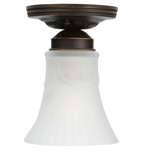 Hampton Bay 5 in. 1-Light Flush Mount Oil Rubbed Bronze