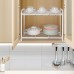 Simple Trending 2 Tier Under Sink Organizer Shelf, Expandable Shelf for Kitchen Bathroom Storage, White