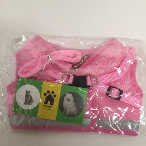 Dog/Cat Universal Harness Soft Vest Size L (9-11lbs) Pink