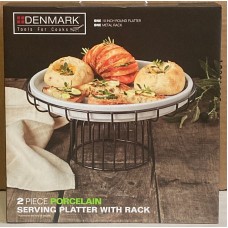 Denmark Tools For Cooks 2pcs Serving Platter w/Rack Porcelain