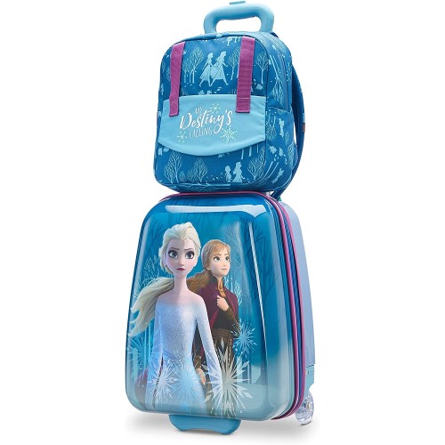 American Tourister Disney Teddy Buddy Luggage with Spinners, Frozen, 2-Piece Set