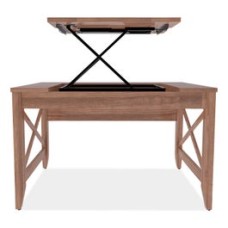 Alera Modern Walnut Sit-To-Stand Table Desk, 47.25 X 23.63 X 29.5 To 43.75 Inch