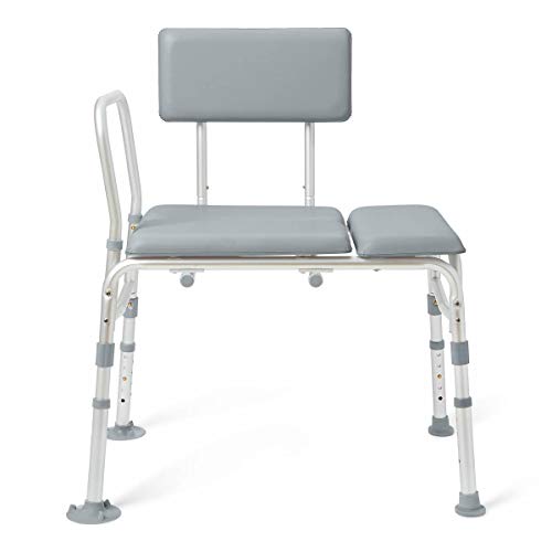 Medline Guardian Padded Transfer Bench With Back 400 Lb Capacity G3-100KBPX1