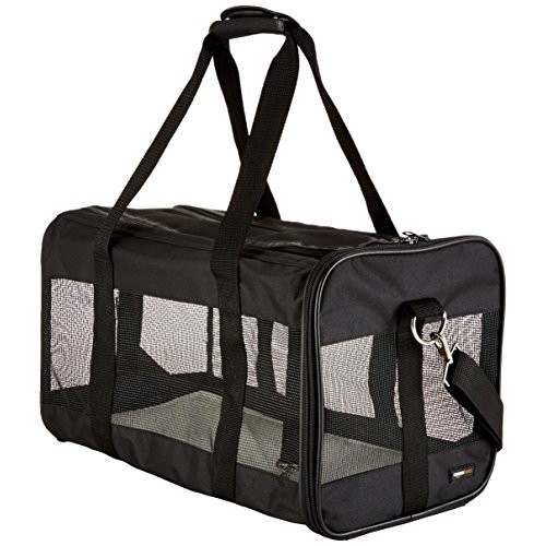 Amazonbasics Portador De Mascotas Tamaño Large Color Negro, Suave