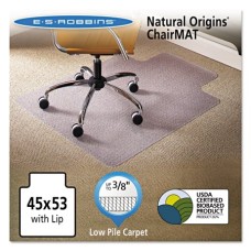 #1 E.s. Robbins Natural Origins 45 X 53 Chair Mat For Low Pile Carpet, Rectangular With Lip