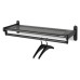 Quartet Metal Wall Shelf Rack, Powder Coated Textured Steel, 48w X 14-1/2d X 6h, Black