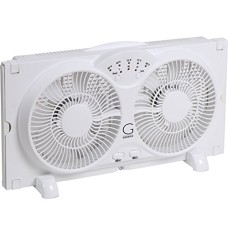 Avalon Twin Window Fan With 9 Inch Blades, High Velocity Reversible AirFlow Fan, LED Indicator Lights Adjustable Thermostat & Max Cool Technology, ETL Certified