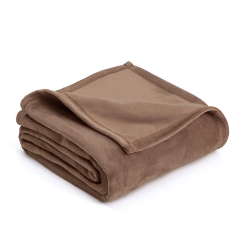 Full/Queen Plush Bed Blanket Desert Taupe - Vellux