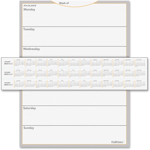 At-A-Glance WallMates Self-Adhesive Dry Erase Weekly Planning Surface, 18 X 24