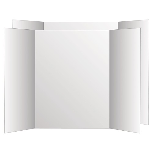 Two Cool Tri-Fold Poster Board, 36 x 48, White/White, 6/Carton