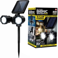 Bell + Howell Bionic Lighting 500-Lumen 6-Watt Black Solar LED Spot Light Motion Sensor LED Lights Super Bright Waterproof Landscape Spotlights For Patio Yard Garden