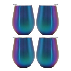 Mainstays 4-Pack 10-Oz Double Wall Stainless Steel Wine Tumblers (Multicolor Or Silver) 