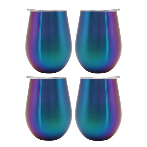 Mainstays 4-Pack 10-Oz Double Wall Stainless Steel Wine Tumblers (Multicolor Or Silver) 