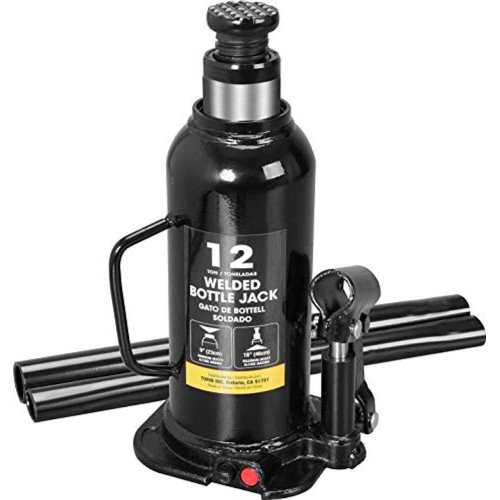 Torin 12 Ton (24,000 LBs) Capacity Hydraulic Welded Heavy Duty Bottle Jack, AT91203BB , Black