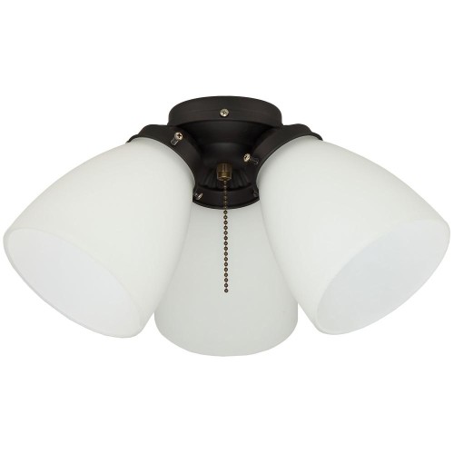 Elite 3-Light Ceiling Fan Shades LED Light Kit, Oil Rubbed Bronze, NEW