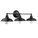 Prominence Home Lyndan 3 Light Matte Black Industrial Bathroom Vanity