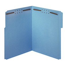 Office Depot Folders - Color Fastener File Folders 1/3, Letter - 12.12in. X 10in. X 2.62in. - Blue - BX Of 50