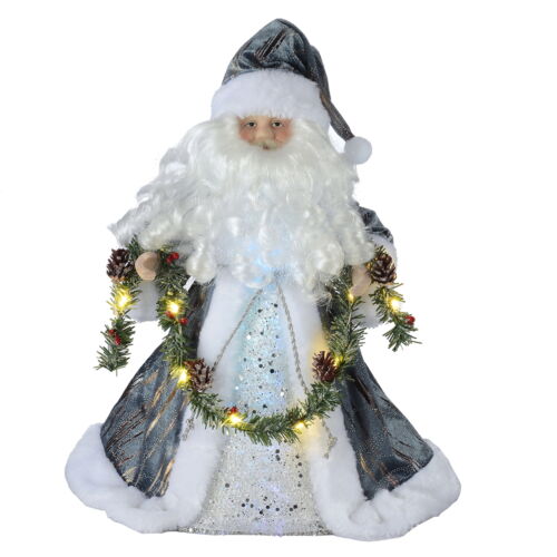 12in L.E.D Fiber Optic Tree Topper Santa by Holiday Time 