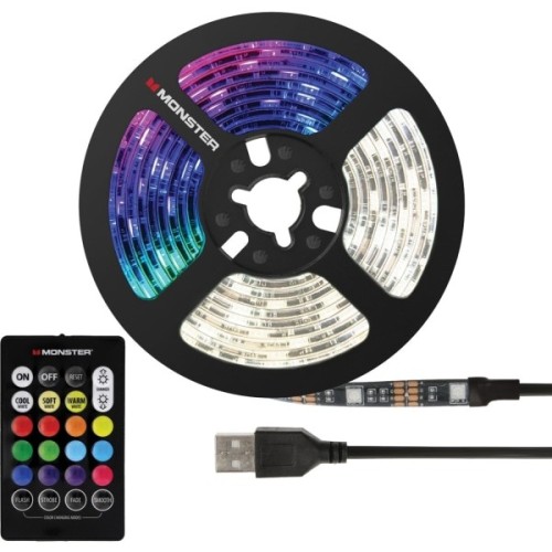 ESI Ornaments Or Decorations - Monster Multi Color & Multi White Led Light Strip - 7.6in. X 6.5in. X 1.2in. - White