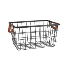 Mainstays Large Iron Storage Basket, Black