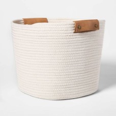 Brightroom 13 coiled rope basket with leather grips