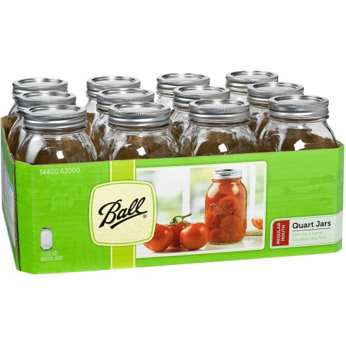 Ball Mason Jars, Quart, Regular Mouth