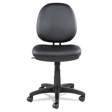 Alera Interval Series Swivel/Tilt Task Chair, Leather, Black