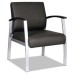 Alera metaLounge Series Mid-Back Guest Chair, 24.60'' X 26.96'' X 33.46'', Black Seat/Black Back, Silver Base